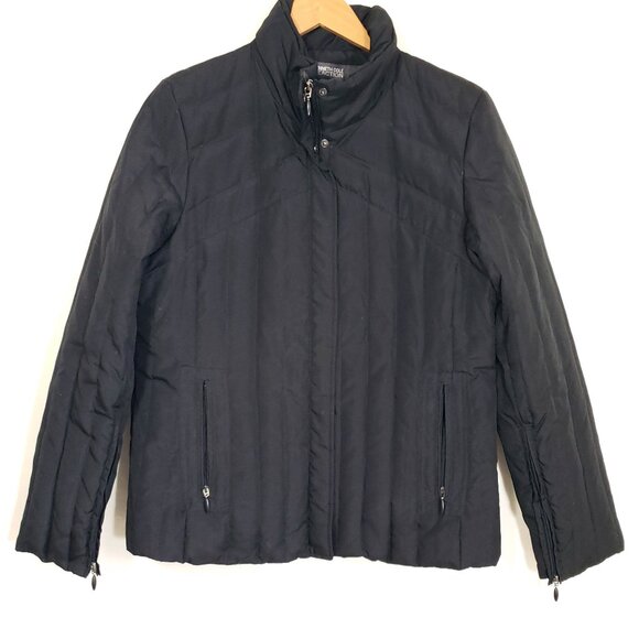 KENNETH COLE REACTION black puffer jacket Women's LARGE - Picture 1 of 9